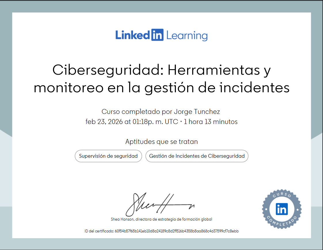Ciberseguridad Herramientas y monitoreo en la gestion de incidentes